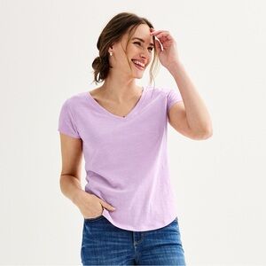 GARAGE Lilac V-Neck Tee